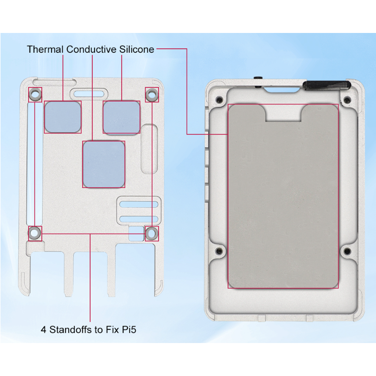 Raspberry Pi5 Passive Cooling CNC Case - Box