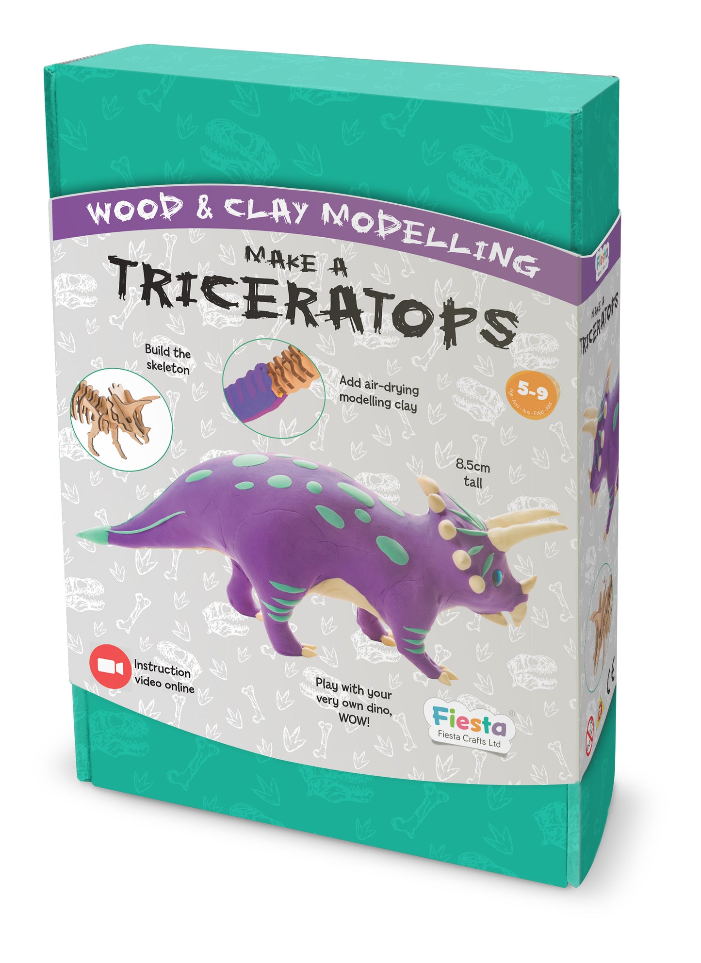 Triceratops Wood and Clay Craft Kit