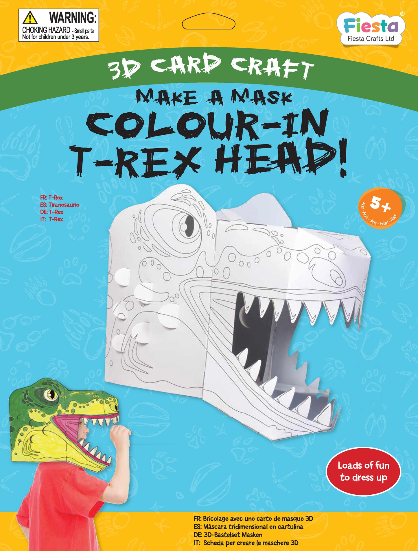 T-Rex Colour in 3D Mask - Card Craft