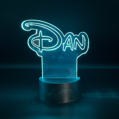 Personalised Disney Style LED Name Sign | Custom Acrylic Night Light | Kids Bedroom & Desk Decor Lamp