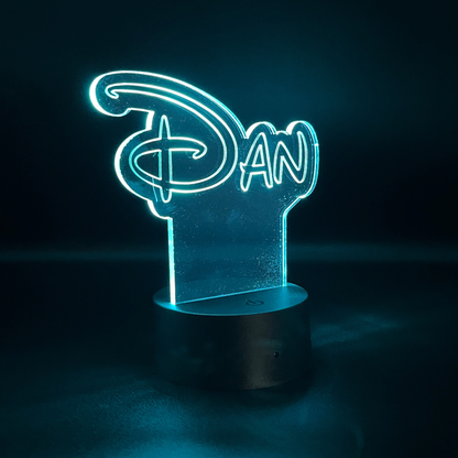 Personalised Disney Style LED Name Sign | Custom Acrylic Night Light | Kids Bedroom & Desk Decor Lamp