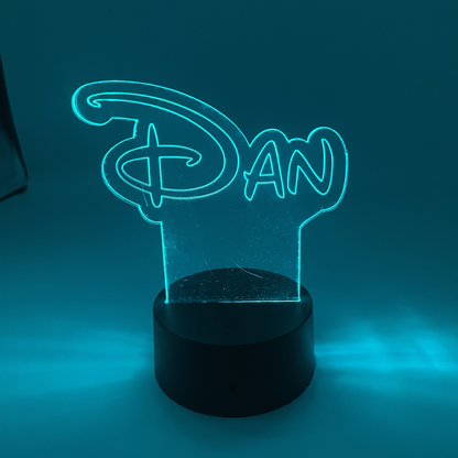 Personalised Disney Style LED Name Sign | Custom Acrylic Night Light | Kids Bedroom & Desk Decor Lamp