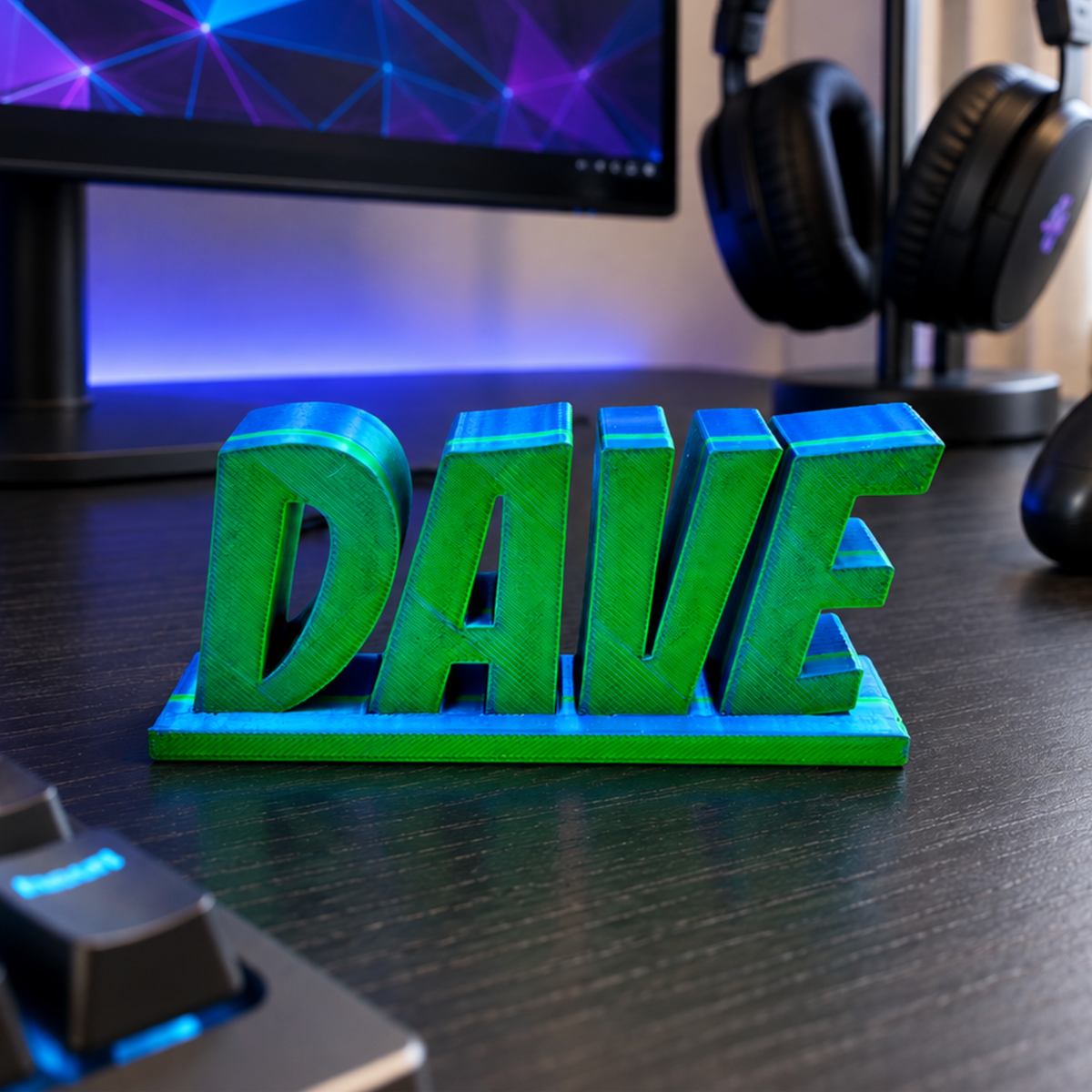 Personalised Comic Book Style 3D Printed Desk Name Sign | Custom Gamer & Desk Decor Gift | Comic Style Name Plaque