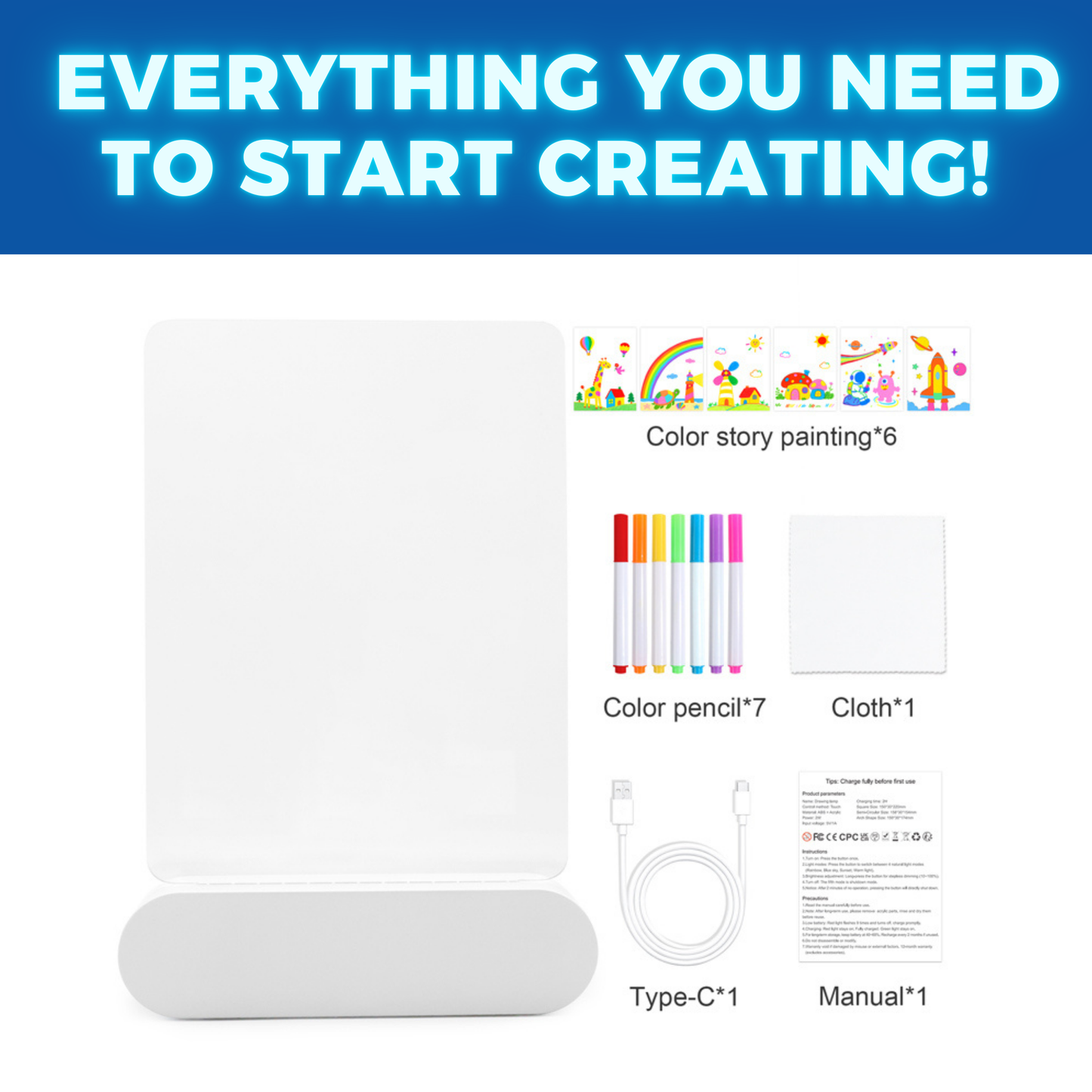 LED Light Up Drawing Board for Kids