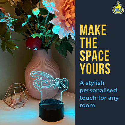 Personalised Disney Style LED Name Sign | Custom Acrylic Night Light | Kids Bedroom & Desk Decor Lamp