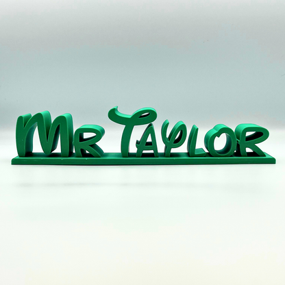 Personalised Disney Style 3D Printed Desk Name Sign | Custom Name Plaque | Kids Bedroom & Desk Decor
