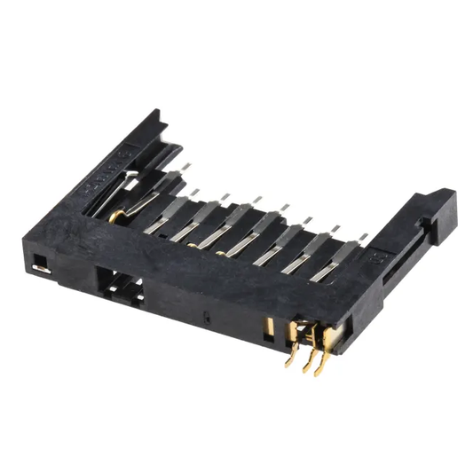 Yamaichi 9 Way Right Angle SD Card Memory Card Connector With Solder Termination - 600 Piece Reel