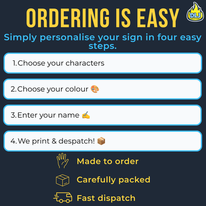 Personalised Disney Style 3D Printed Desk Name Sign | Custom Name Plaque | Kids Bedroom & Desk Decor