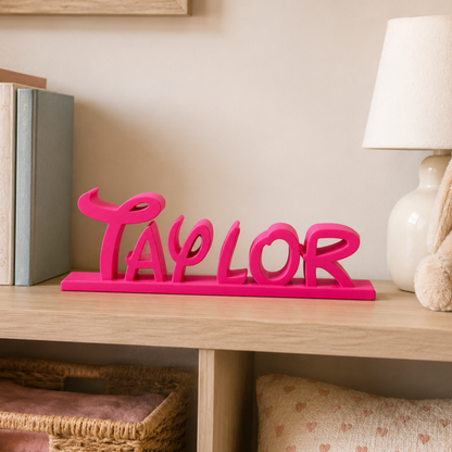 Personalised Disney Style 3D Printed Desk Name Sign | Custom Name Plaque | Kids Bedroom & Desk Decor