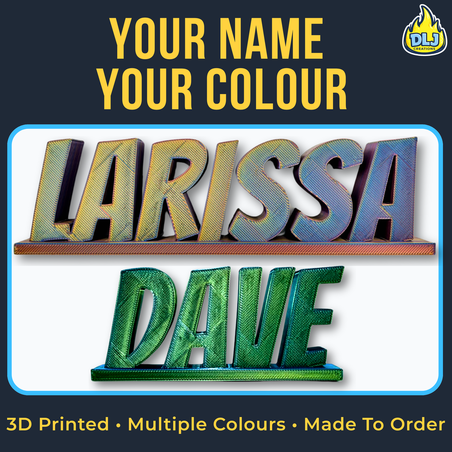 Personalised Comic Book Style 3D Printed Desk Name Sign | Custom Gamer & Desk Decor Gift | Comic Style Name Plaque