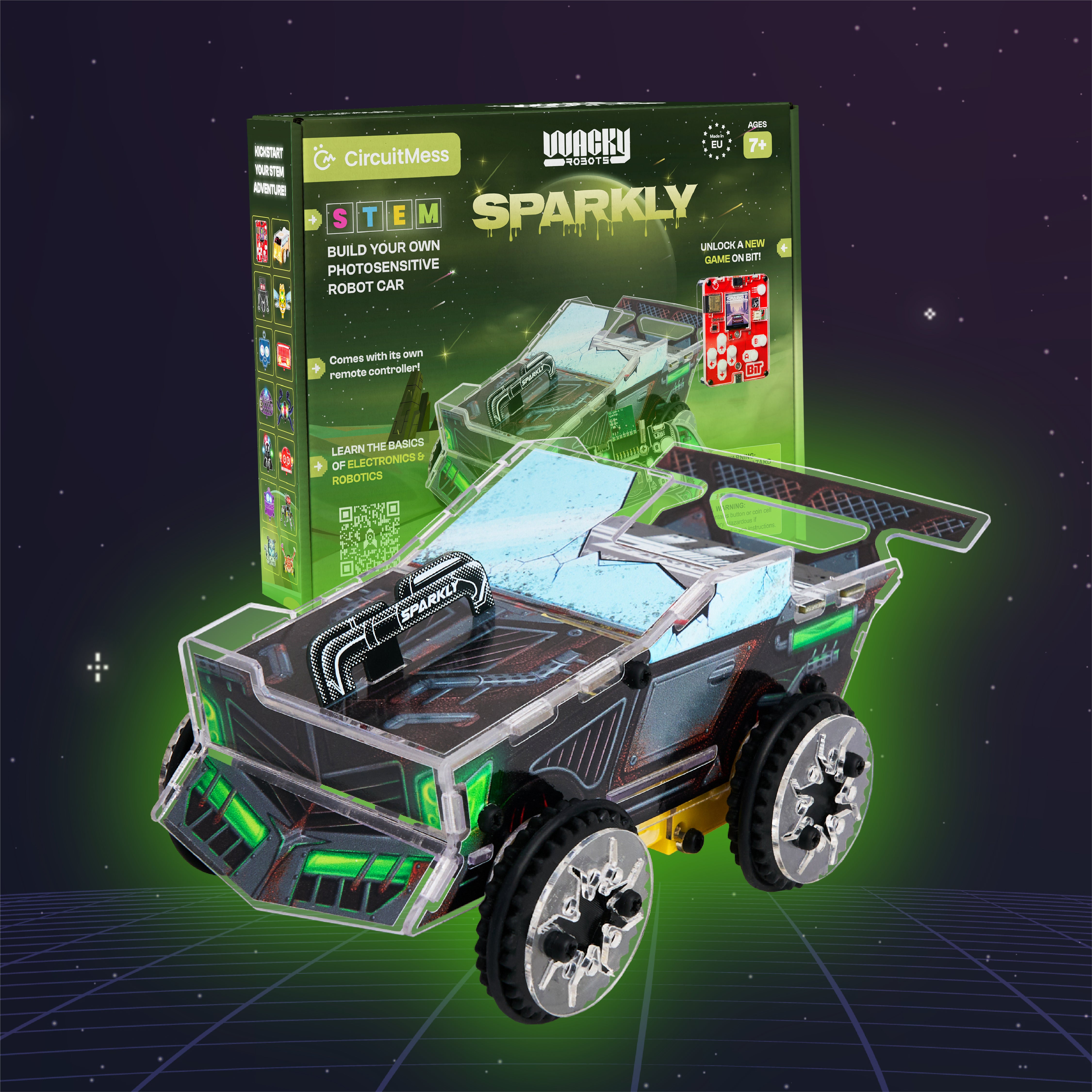 Sparkly Computer Toy CircuitMess Sparkly 2.0 - DIY Robot Car – Cyntech Educational STEM Toys