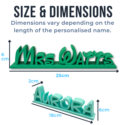 Personalised Disney Style 3D Printed Desk Name Sign | Custom Name Plaque | Kids Bedroom & Desk Decor