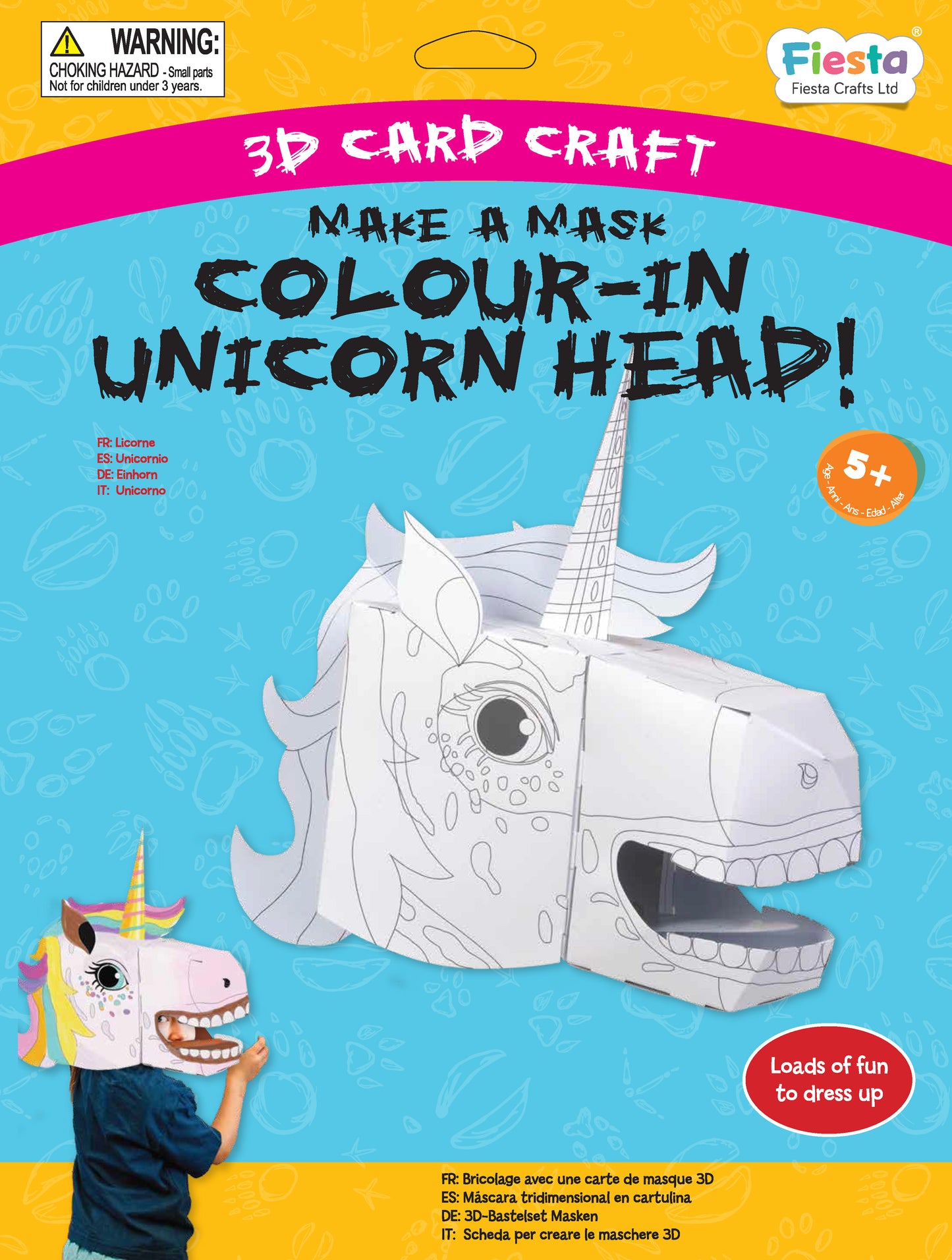 Unicorn Colour in 3D Mask - Card Craft