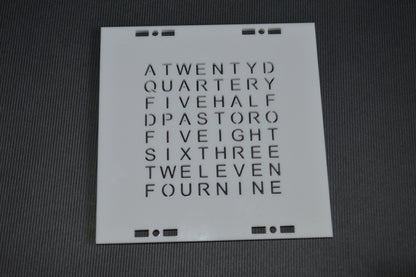 Wordclock Word Front Plate White